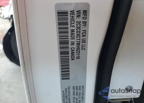 2021 Dodge Charger R/T z USA, uszkodzony, nr VIN 2C3CDXCT7MH622116